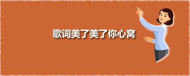 歌词美了美了你心窝